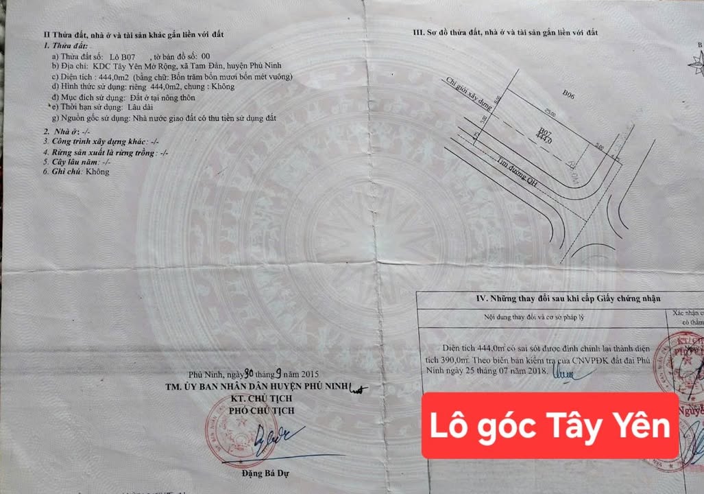 Đất Nền Góc Phú Ninh 400m² - Sổ Đỏ Sẵn Sàng, Hướng Đông Nam