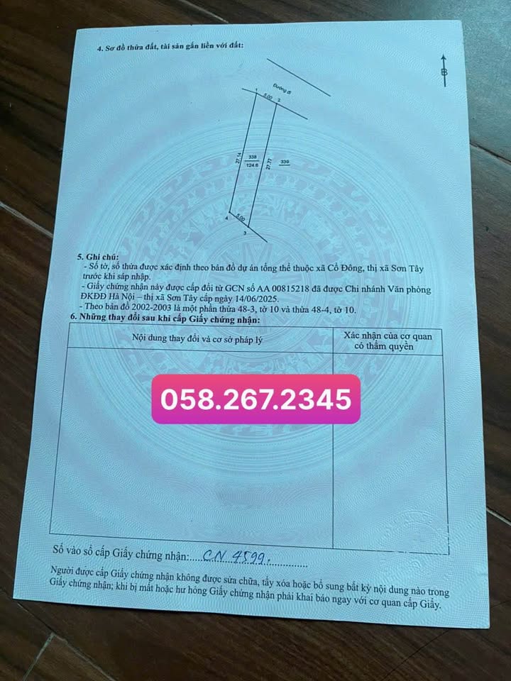 Đất Trại Láng, Sơn Tây 124.6m² - Mặt tiền 5m, 3 ô tô tránh - Đầu tư đón đầu hạ tầng