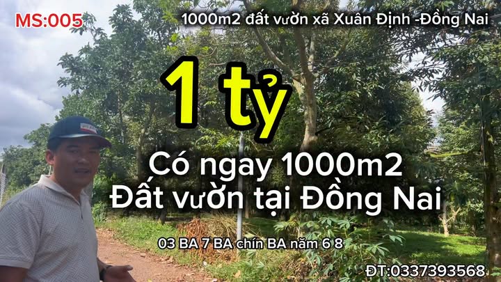 Đất Vườn Đồng Nai 1000m² - Sổ Đỏ, Mặt Tiền 46m - Giá Thỏa Thuận