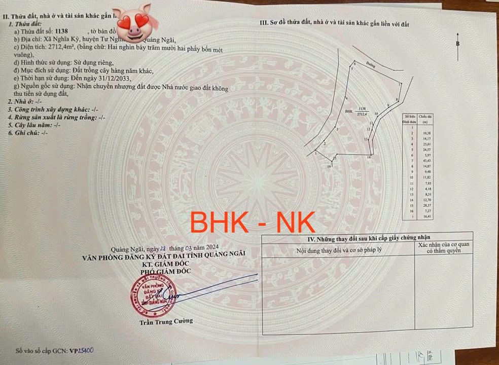 Đất Vườn Nghĩa Kỳ 2712m² - Giá Đầu Tư 700 Triệu