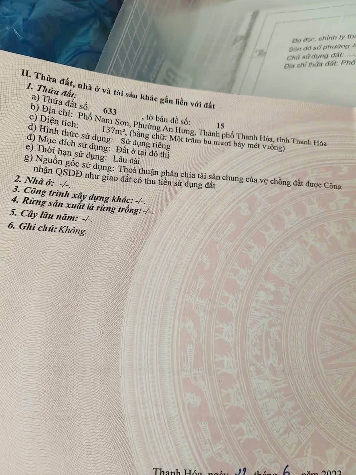 Đất Sổ Đỏ 68.7m² Nguyễn Thị Lợi, Sầm Sơn - Giá Tốt Đầu Tư