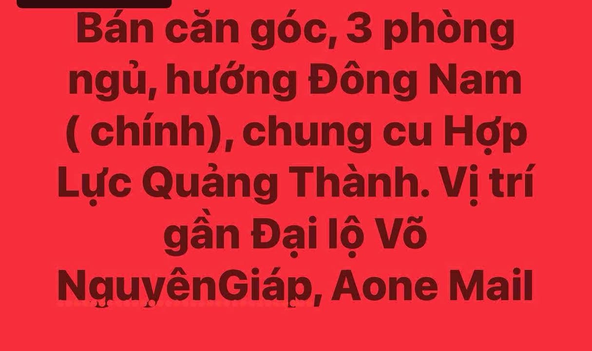 Căn hộ Quảng Thành 70m² - Căn góc, bàn giao ngay!