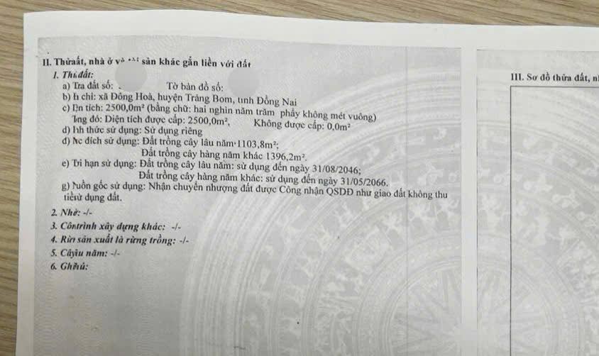 Đất nền Hưng Thịnh Đồng Nai 2500m² - Giá tốt hiếm có!