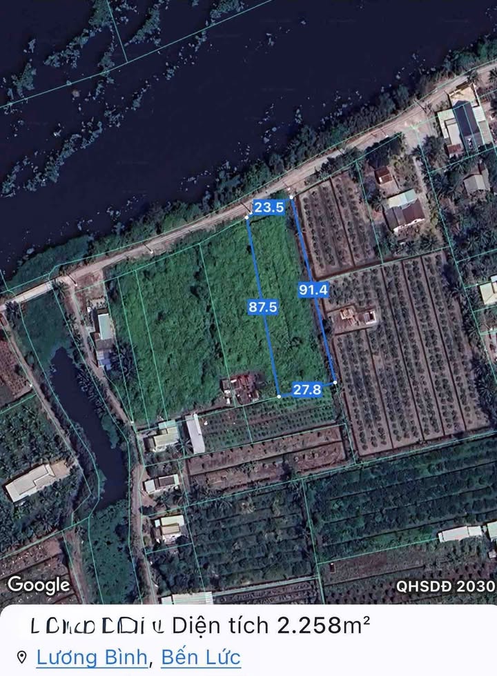 Đất vườn Bến Lức 2257m² - View thiên nhiên sông Vàm Cỏ Đông!