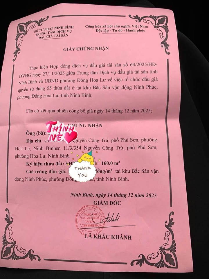 Đất nền Ninh Phúc, Hoa Lư 160m² - Sẵn sàng xây nhà, giá tốt