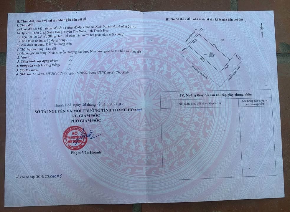 Đất nền Thọ Xuân 252.5m² - Xây dựng tự do, vị trí đắc địa!