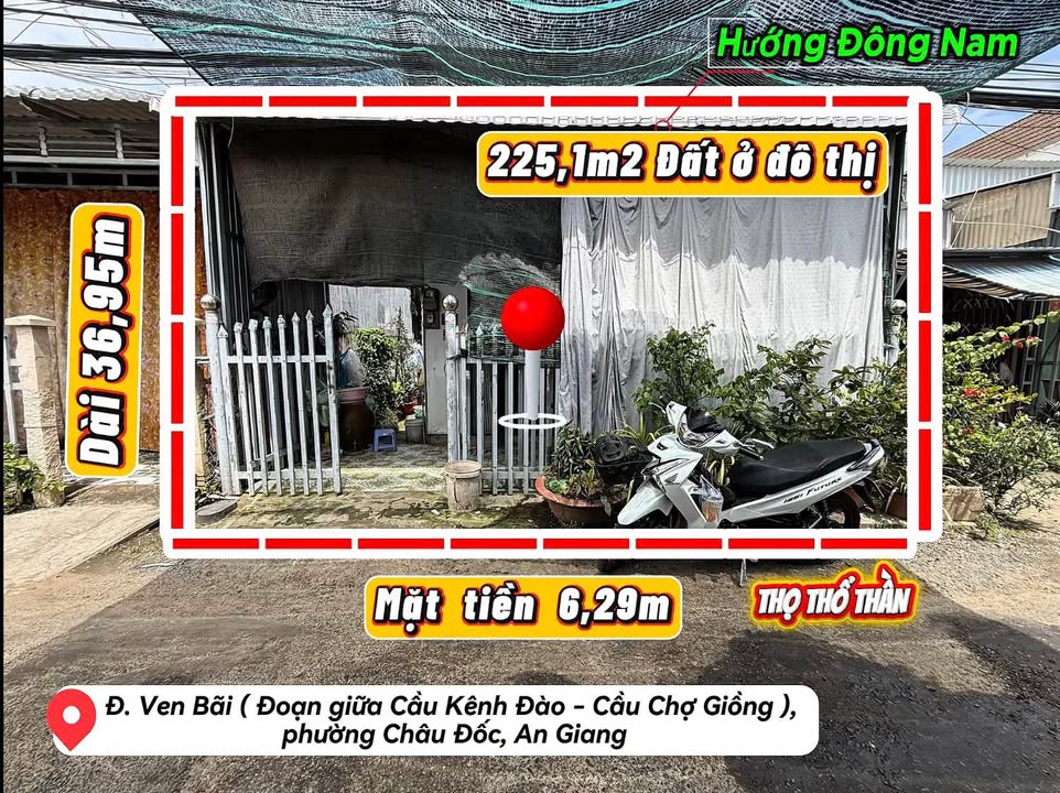 Đất nền Ven Bãi Châu Đốc 225m² 1,45 tỷ - Sổ đỏ chính chủ