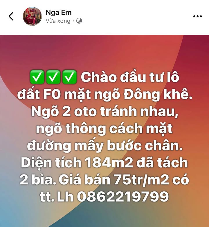 Đất nền F0 Ngô Quyền 184m² - 2 ô tô tránh, sổ đỏ sẵn sàng