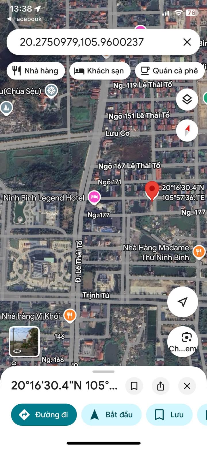 Đất nền đầu ve 92.5m² mặt tiền 5m, đường Lê Thái Tổ, Ninh Khánh - Giá 7 tỷ