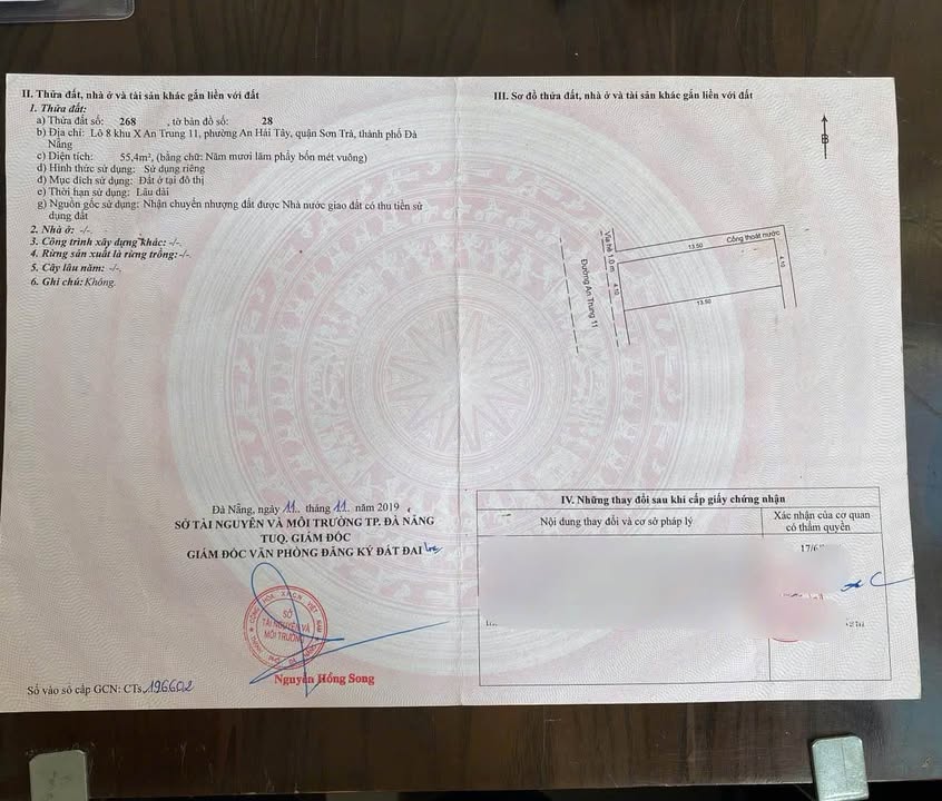 Lô đất An Hải Bắc, Sơn Trà 55.4m² - Sổ đỏ chính chủ, giá 6 tỷ