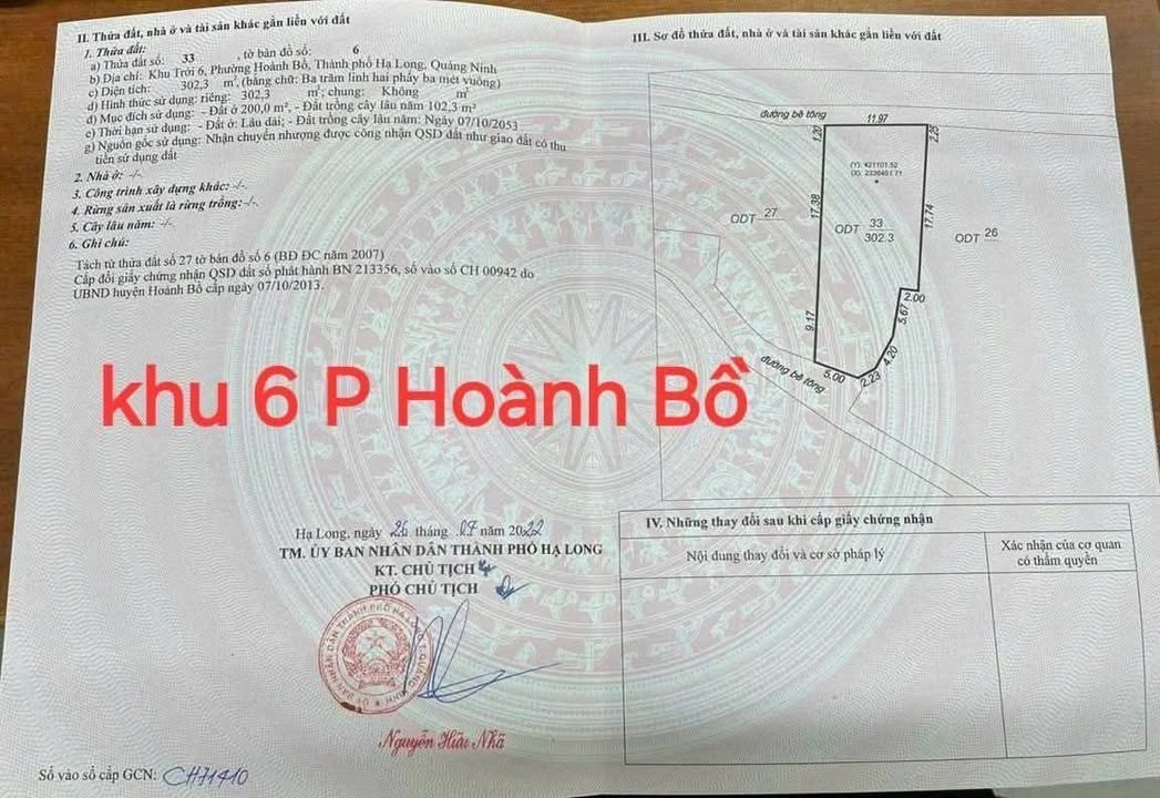 Đất nền Phường Trới 302m² Hạ Long - Tiềm năng tăng giá vượt trội!