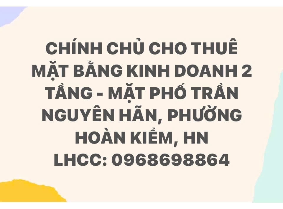 Mặt bằng kinh doanh Trần Nguyên Hãn 20m²/tầng - Mặt tiền kinh doanh!