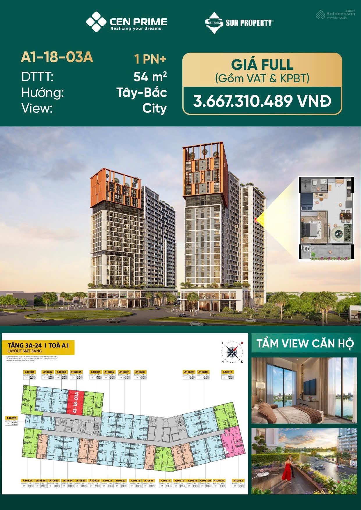 Căn hộ Cora Tower Hòa Xuân Đà Nẵng 54.4m² - View Sông Hàn tuyệt đẹp!