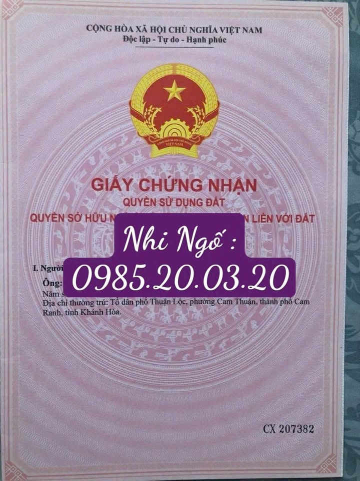 Đất nền Cam Ranh 174m² - Sổ đỏ chính chủ, tiềm năng tăng giá!