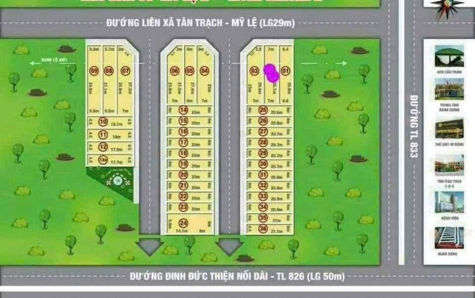 Đất nền KDC Mỹ Lệ 2, Cần Đước 80m² - Giá 950 triệu, 2 mặt tiền