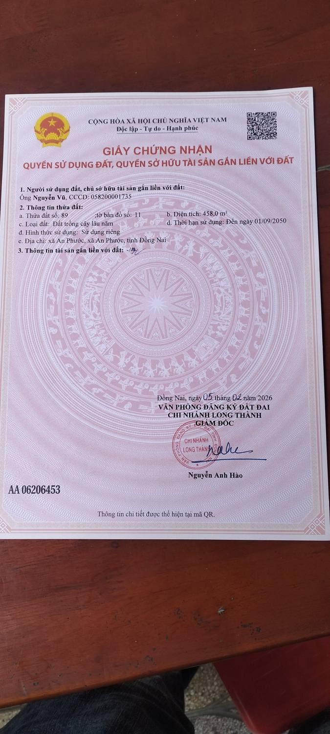 Đất nền An Phước, Long Thành 462m² - Sổ hồng riêng, giá 2.55 tỷ