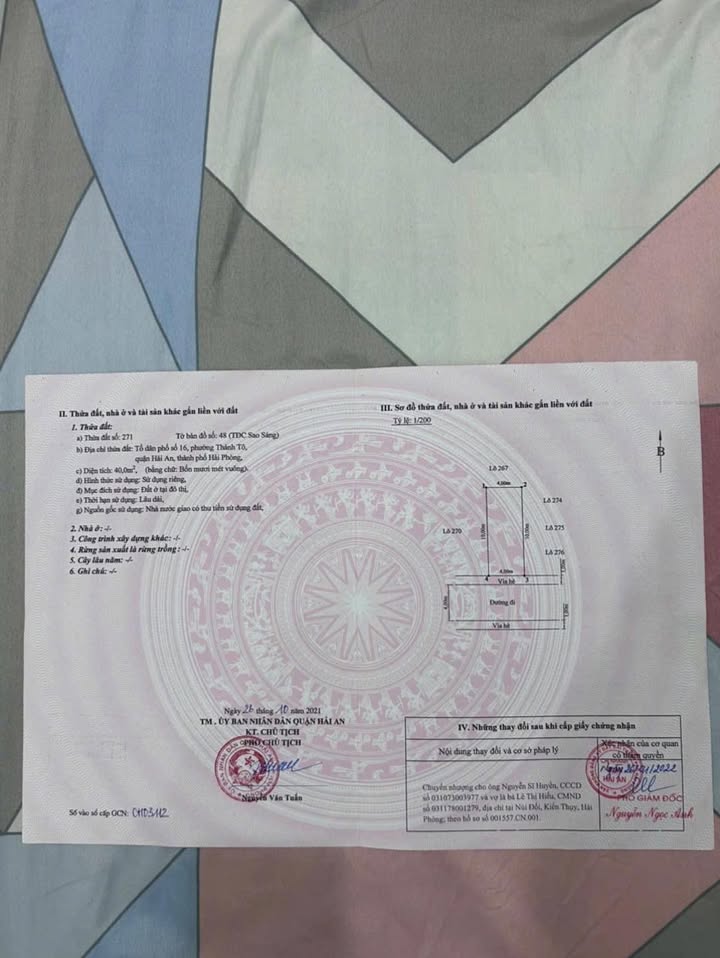 Đất nền tdc Sao Sáng Hồng Bàng 40m² - Sổ đỏ chính chủ, Giá 3.72 tỷ