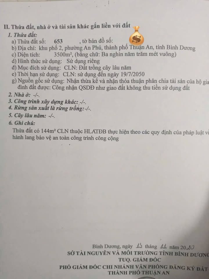 Bán Đất Vàng An Phú, Thuận An: 3500m² Ngay Cổng Trường Tiểu Học An Phú 2, Gần KCN VSIP 1