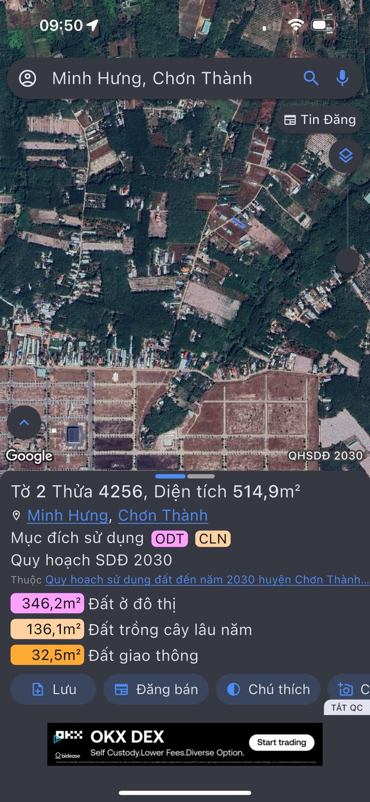 Đất Mặt Tiền Đường 26 Minh Hưng, Bình Dương - 500m² Giá 1 Tỷ