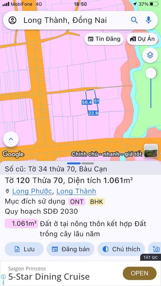 Bán Đất Thổ Cư 300m² Bàu Cạn, Long Thành - Giá Tốt 5.5 Tỷ