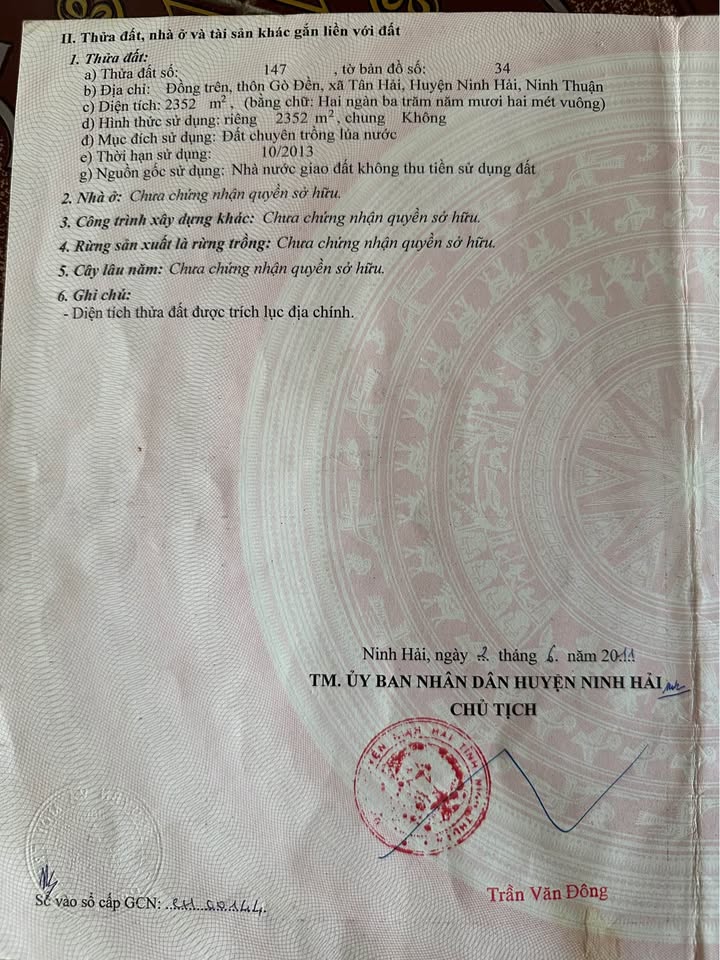 Đất Nông Nghiệp QL1A Ninh Thuận 2352m² - Tiềm Năng Tăng Giá Vượt Trội!