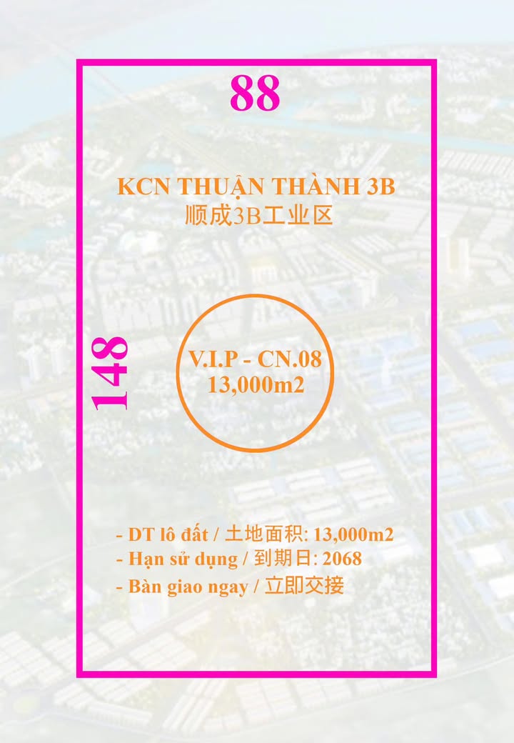 Đất KCN Thuận Thành 3B 1.3ha - Bàn giao ngay, xây dựng liền!
