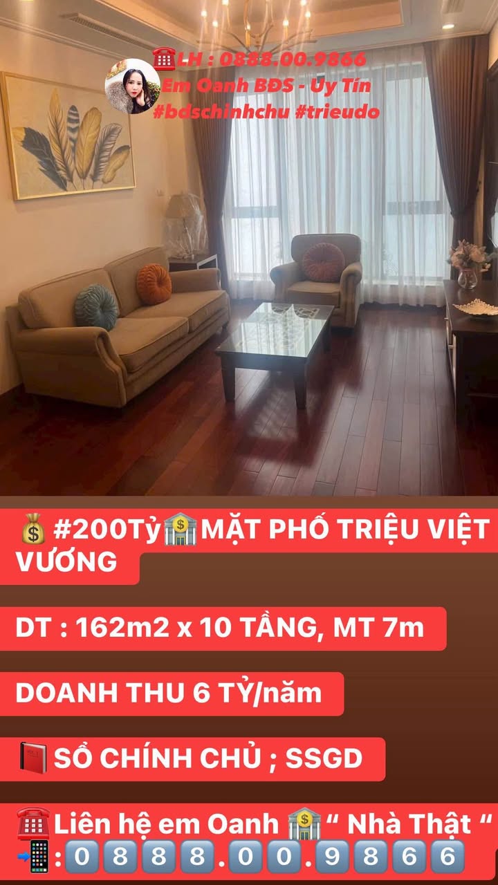 Mặt Phố Triệu Việt Vương 162m² x 10 Tầng - Doanh Thu 6 Tỷ/Năm