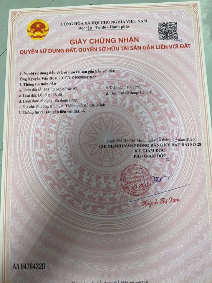 Đất KDC Hội Nghĩa Tân Uyên 100m² - Sổ Đỏ Chính Chủ, View Công Viên