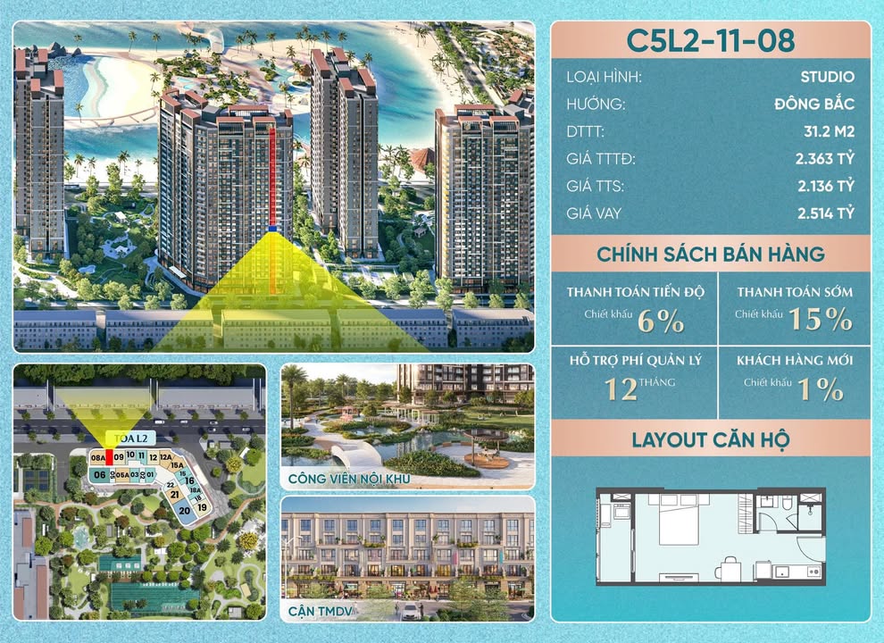 Nhà riêng The Wave Masteri Grand Coast 31m² 2.136 tỷ - Chính chủ bán