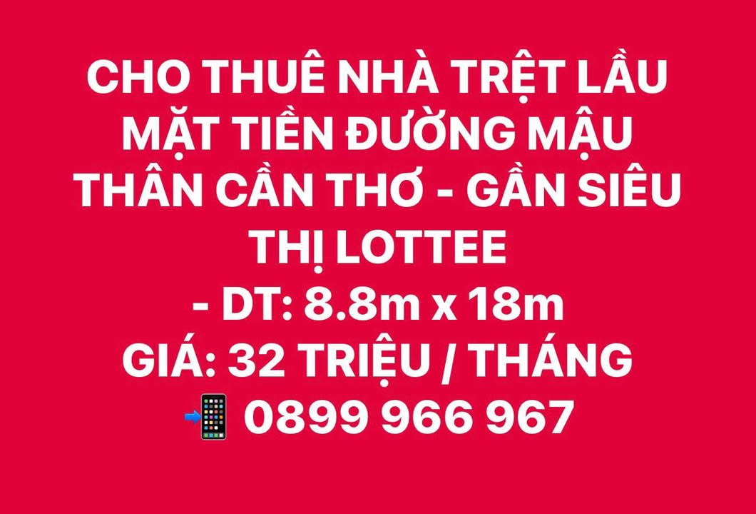 Nhà Trệt Lầu Mặt Tiền Mậu Thân, Cần Thơ - Kinh Doanh Đắc Lợi 158m²