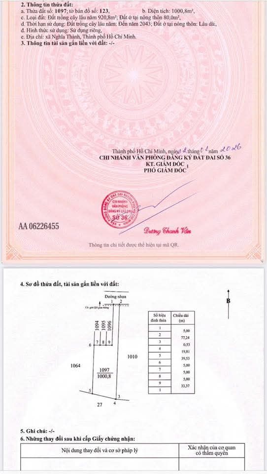 Bán Đất Xã Nghĩa Thành 1000m² Mặt Tiền Đường Nhựa - Chỉ 850 Triệu