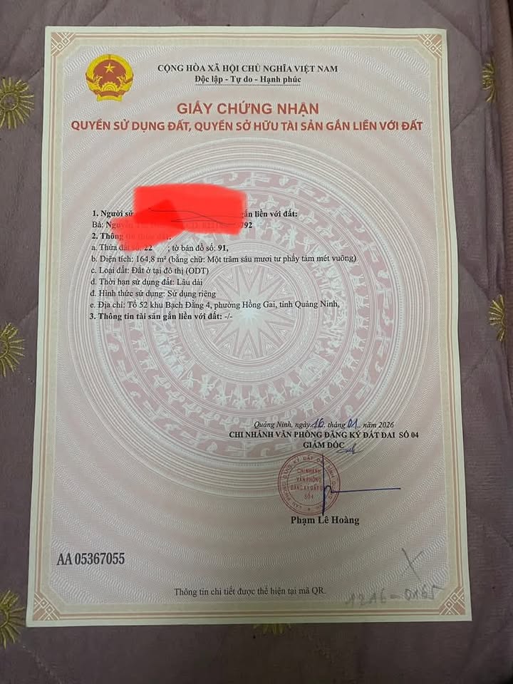 Đất nền 165m² Phường Cao Xanh, Hạ Long - Sổ đỏ chính chủ, giá tốt