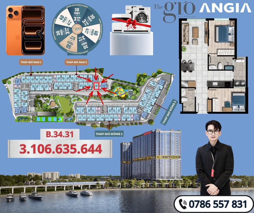 Căn hộ 2PN The Gió Riverside 65m² - Đầu tư sinh lời, giá tốt
