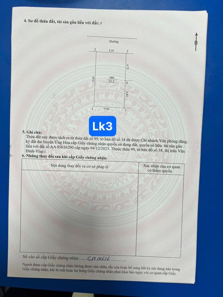 Đất nền Thị trấn Vân Đình 52m² - Đường to ô tô, Sổ đỏ chính chủ!