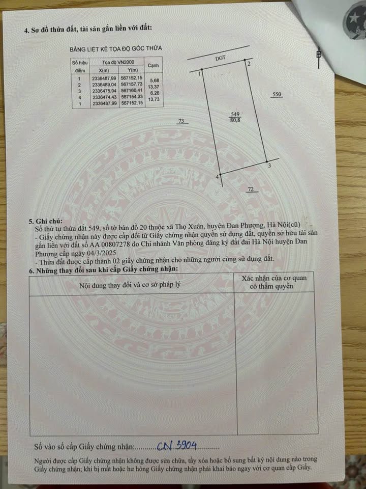 Bán đất Đan Phượng 80.8m² sổ đỏ chính chủ - Vừa ở vừa đầu tư