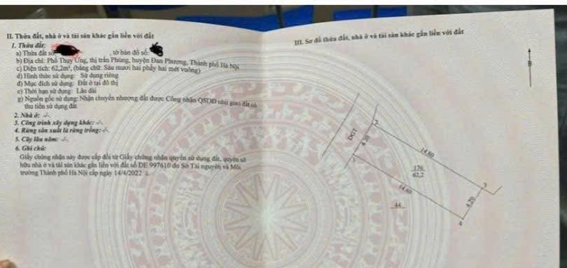 Bán đất 62.6m² Thụy Ứng, Đan Phượng - Chính chủ, ô tô đỗ cửa