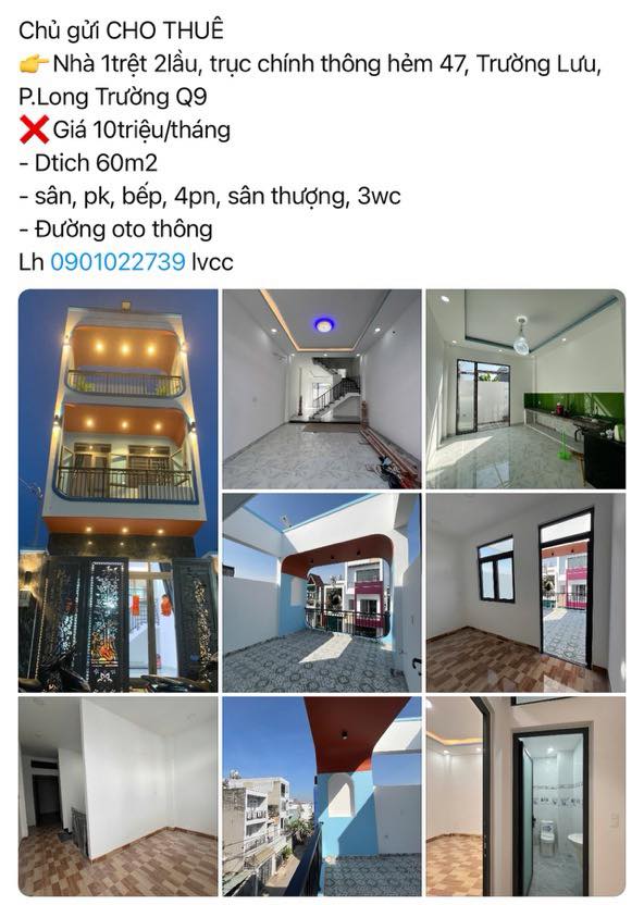 Nhà Nguyên Căn Quận 9 - Cho Thuê Gấp Hẻm 47 Trường Lưu