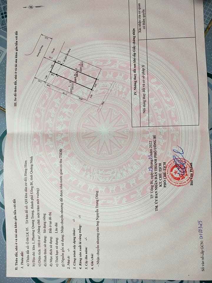 Đất nền Uông Bí 100m² - Sổ đỏ chính chủ, xây dựng tự do!