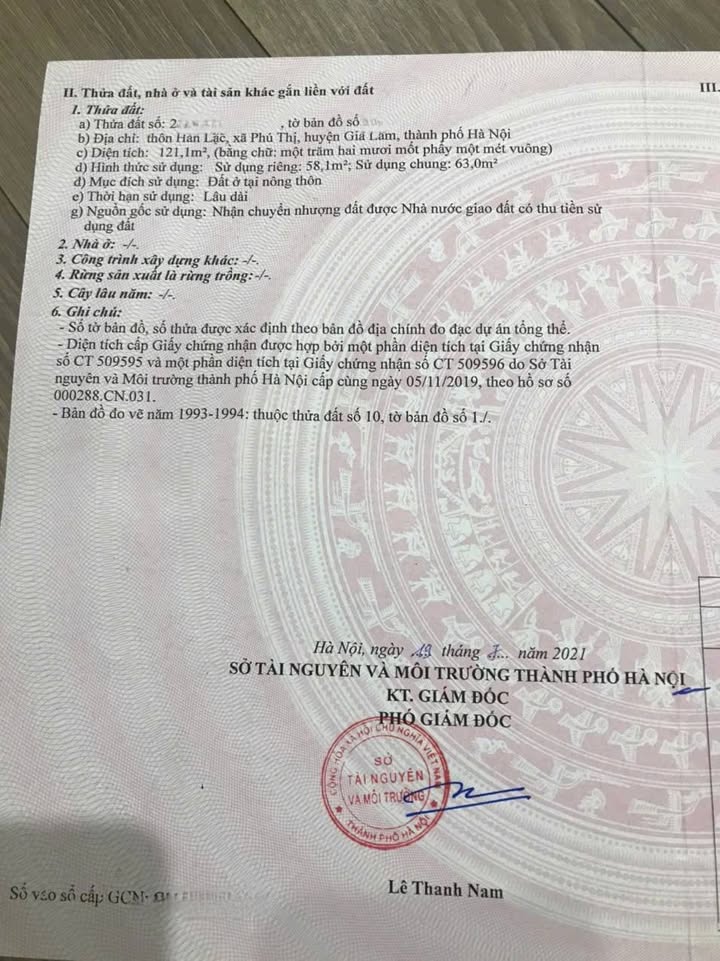 Đất nền Thôn Hàn Lạc, Cổ Bi, Gia Lâm 58m² - Đường to ô tô, Sổ đỏ chính chủ