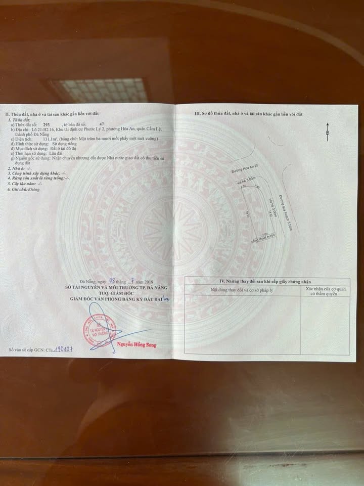 Đất nền Hòa An Cẩm Lệ 131.1m² - 2 mặt tiền, đường ô tô lớn!