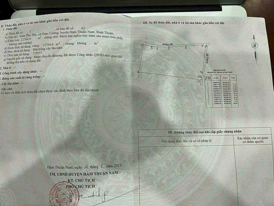 Đất nền Hàm Cường, Hàm Thuận Nam 12.764m² - Tiềm năng tăng giá!