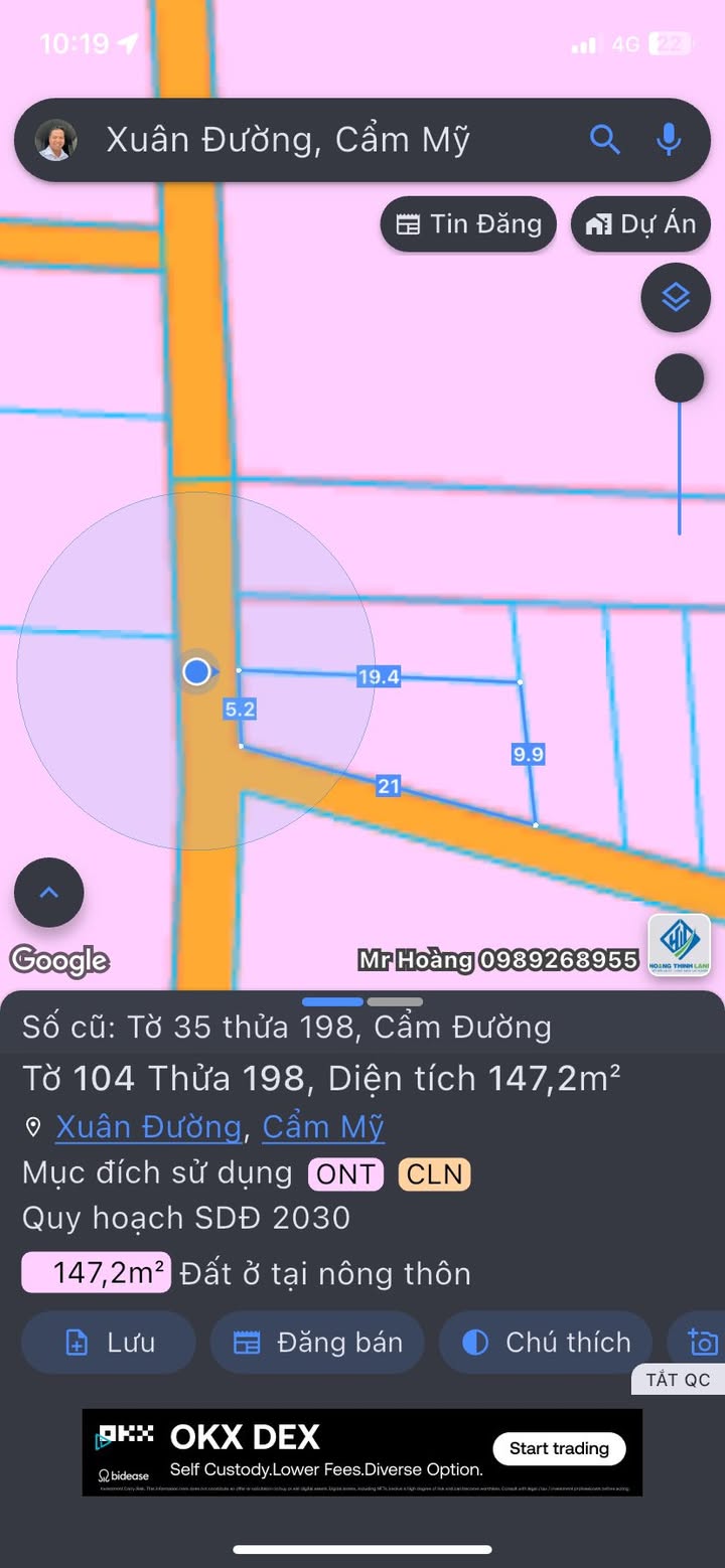 Đất nền Xuân Đường Cẩm Mỹ 147m² – Tiềm năng tăng giá vượt trội!