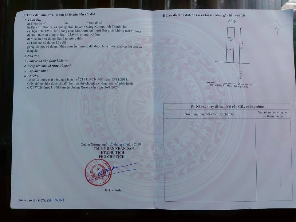 Đất nền Quảng Xương 125m² - Kinh doanh đắc lợi, hướng Nam