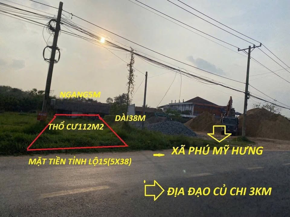 Đất Vàng Củ Chi: Mặt Tiền Tỉnh Lộ 15, 190m², Sổ Hồng Thổ Cư - Đầu Tư Sinh Lời!