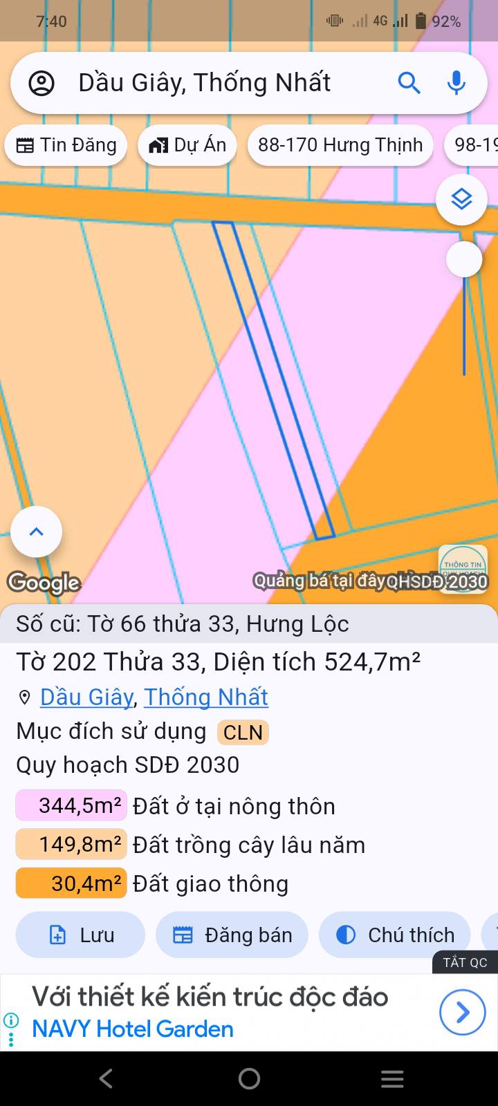 Đất nền Mặt tiền 770b Thống Nhất 500m² – Tiềm năng tăng giá vượt trội!