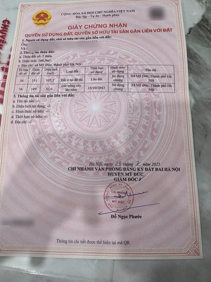 Lô đất Thọ Sơn Mỹ Đức 107m² – Sổ đỏ chính chủ, công chứng ngay!