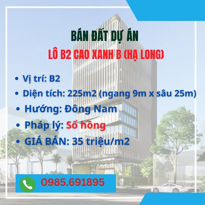 Đất nền Cao Xanh B Hạ Long 35 triệu/m² - Tiềm năng tăng giá