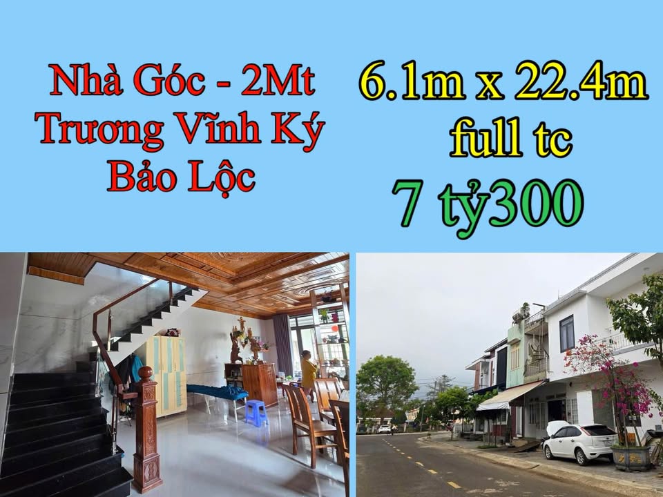 Nhà Góc 2 Mặt Tiền Trương Vĩnh Ký, Bảo Lộc - 7.3 Tỷ, 136m²