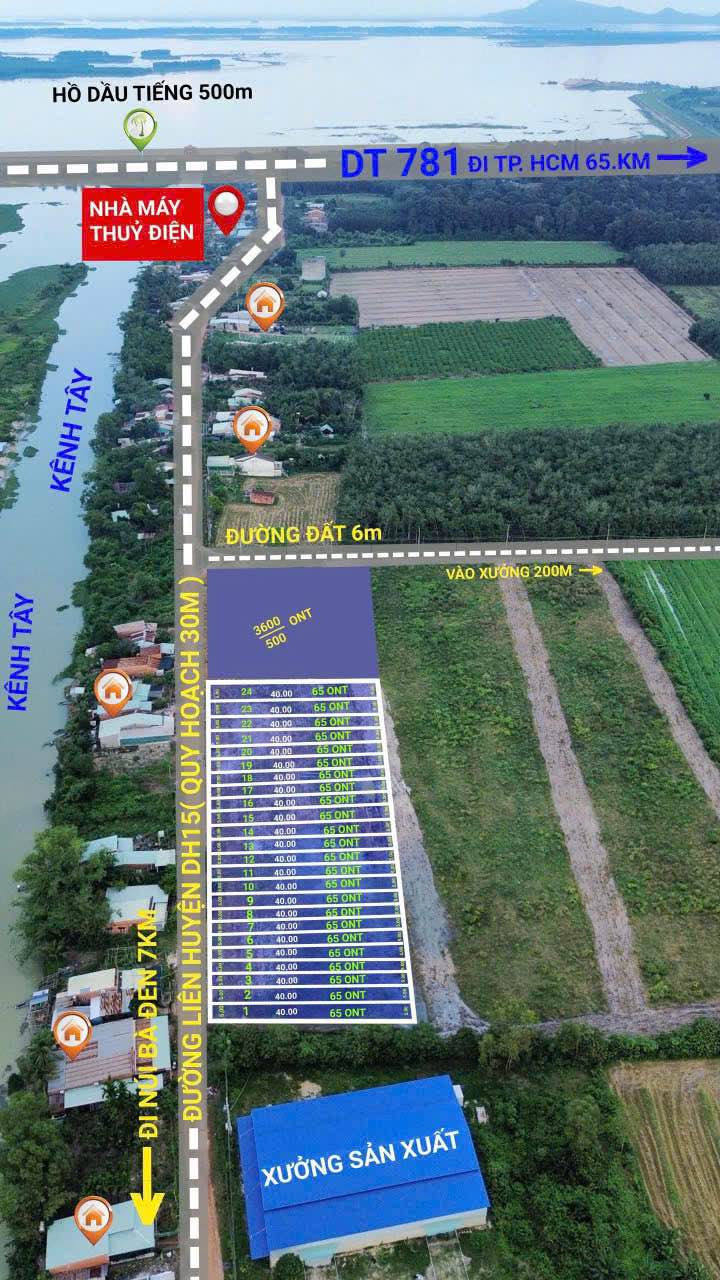 Đất Nền 200m² Mặt Tiền DH15 - Dương Minh Châu, Tây Ninh - Giá Tốt Đầu Tư