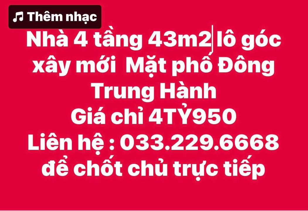 Nhà 4 tầng Đông Trung Hành, Hải An 43m² - Vị trí đẹp, kinh doanh đỉnh!